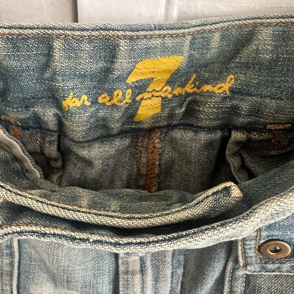 7 For All Mankind Faded Denim Skirt - Picture 2 of 8